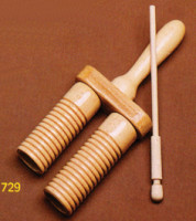 WOODEN DOUBLE GUIRO 729 WITH BEATER