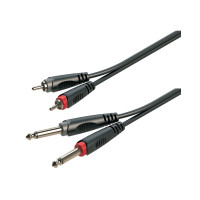 Soundsation JJRR-30BK Adapter cable 2x6.3mm Jack male STEREO - 2xRCA male (3mt)