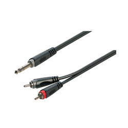 Soundsation JRR-15BK Adapter cable 6.3mm Jack male STEREO - 2xRCA male (1.5mt)