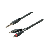 Soundsation JRR-30BK Adapter cable 6.3mm Jack male STEREO - 2xRCA male (3mt)