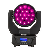 Beam & Wash LED Moving Head 19-12W RGBW 4in1 with Zoom Soundsation MHL-19-12W-RGBW