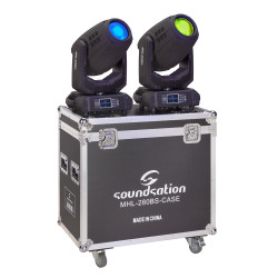Set of 2 Beam&Spot Moving Heads 280W standard 10R lamp and flight case Soundsation MHL-280BS SET