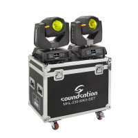 Set of 2 Beam Moving Heads 230W standard 7R lamp and flight case Soundsation MHL-230-MKII-SET